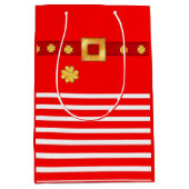 Schattigee kerstgestreepte cadeautas (Voorkant)