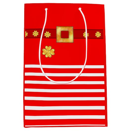 Schattigee kerstgestreepte cadeautas (Voorkant)