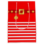 Schattigee kerstgestreepte cadeautas (Achterkant)