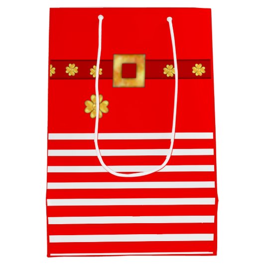 Schattigee kerstgestreepte cadeautas (Achterkant)