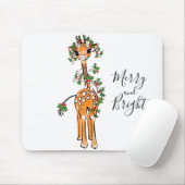 Schattigee kerstgiraffe tekenen rode groene slinge muismat (Met muis)