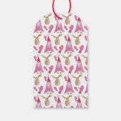 Schattigee kerstgnoom en rendieren met handschoene cadeaulabel (Achterkant)