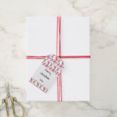 Schattigee kerstgnoom en rendieren met handschoene cadeaulabel (Met Touw)