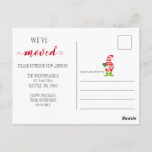 Schattigee kerstgnoom We hebben vakantie verhuisd Briefkaart (Achterkant)
