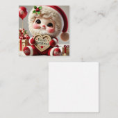 Schattigee kerstgroet van de kerstman notitiekaartje (Voorkant / Achterkant)