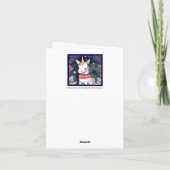 Schattigee kerstgroet voor eenhoorn kaart (Achterkant)