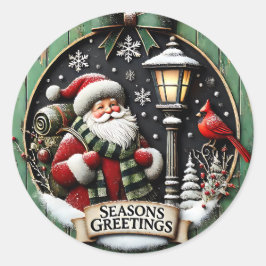 Schattigee kerstgroeten ronde sticker