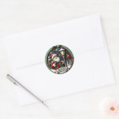 Schattigee kerstgroeten ronde sticker (Envelop)