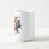 Schattigee Kersthond door muur geïllustreerd Koffiemok (Center)