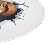 Schattigee Kersthond door muur geïllustreerd Snijplank (Hoek)