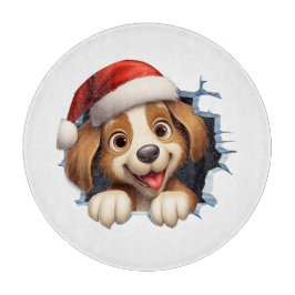 Schattigee Kersthond door muur geïllustreerd Snijplank