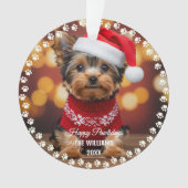 Schattigee Kersthond Happy Holiday 2-zijdige 2-fot Ornament (voorkant)