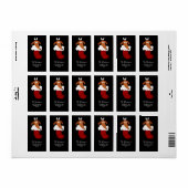 Schattigee kersthond in kous verticaal etiket (Full Sheet)