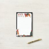 Schattigee kersthond & kerst te doen lijst post-it® notes (Op bureau)