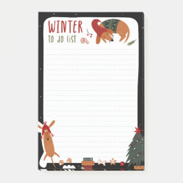 Schattigee kersthond & kerst te doen lijst post-it® notes