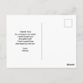 Schattigee kersthond met roze boog foto dank u briefkaart (Achterkant)