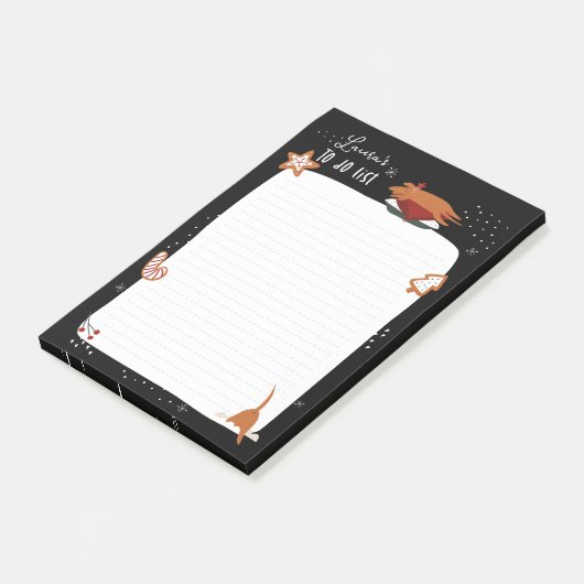 Schattigee kersthond om te doen lijst post-it® notes (Schuin)