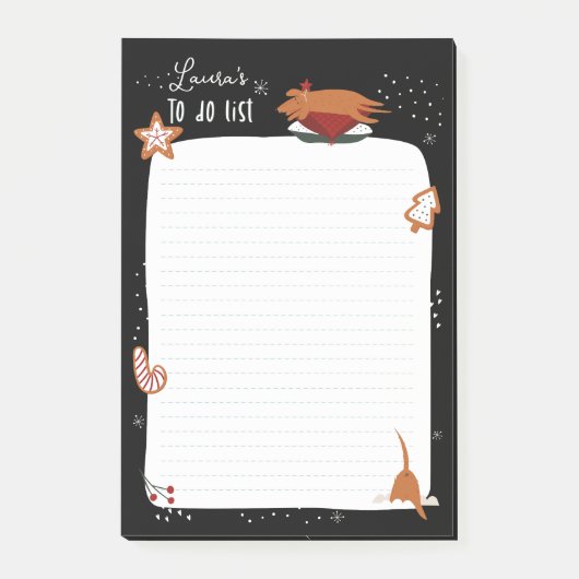 Schattigee kersthond om te doen lijst post-it® notes (Voorkant)
