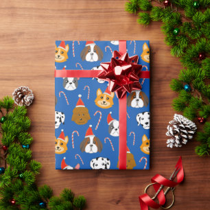 Schattigee Kersthond Patroon Cadeaupapier
