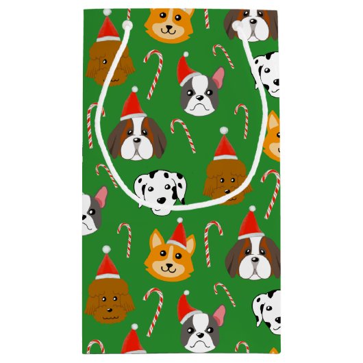 Schattigee Kersthond Patroon Klein Cadeauzakje (Achterkant)