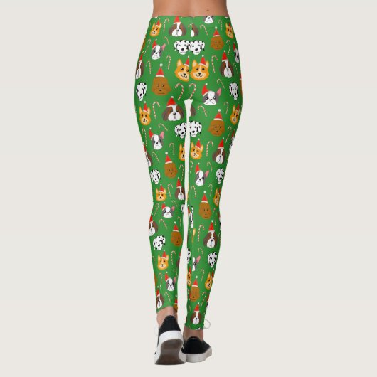 Schattigee Kersthond Patroon Leggings (Achterkant)