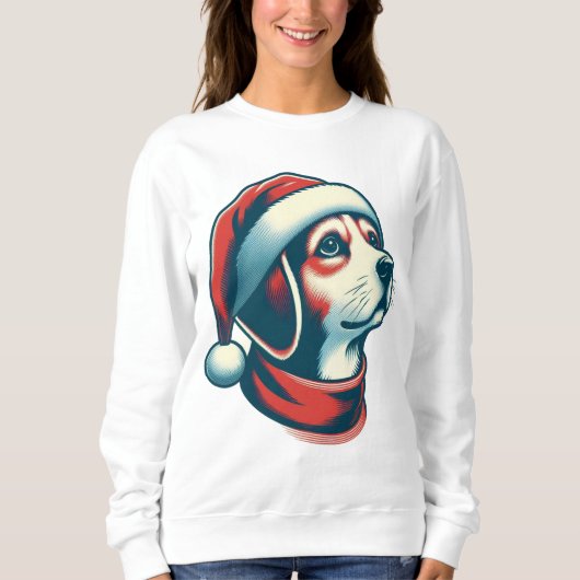 Schattigee kersthond perfect voor kerstcadeau trui (Voorkant)