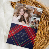 Schattigee Kersthond Plaid Fotocollage Feestdagen Kaart