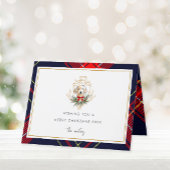 Schattigee Kersthond Plaid Fotocollage Feestdagen Kaart