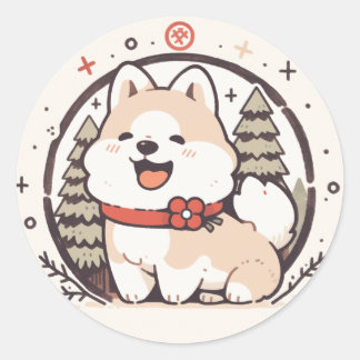 Schattigee kersthond Sticker