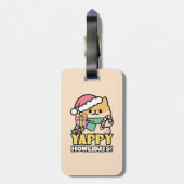 Schattigee Kersthond - Yappy Howholidays Bagagelabel (Achterkant verticaal)