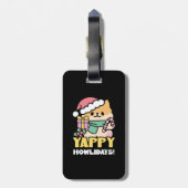Schattigee Kersthond - Yappy Howholidays Bagagelabel (Achterkant verticaal)