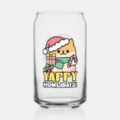 Schattigee Kersthond - Yappy Howholidays Blikvorm Glas (Achterkant)