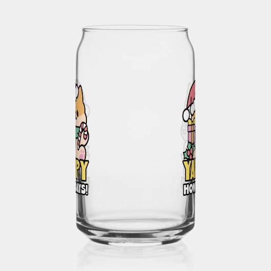 Schattigee Kersthond - Yappy Howholidays Blikvorm Glas (Rechts)