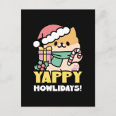 Schattigee Kersthond - Yappy Howholidays Briefkaart (Voorkant)