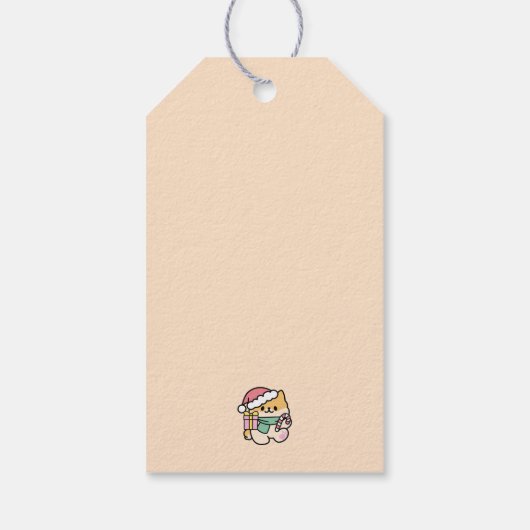 Schattigee Kersthond - Yappy Howholidays Cadeaulabel (Achterkant)