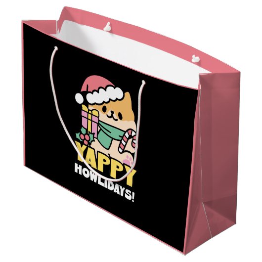 Schattigee Kersthond - Yappy Howholidays Groot Cadeauzakje (Achterkant Gekanteld)