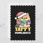 Schattigee Kersthond - Yappy Howholidays Kaart (Voorkant)