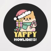 Schattigee Kersthond - Yappy Howholidays Labels (Design 1)