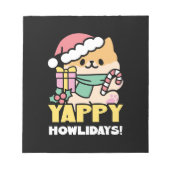 Schattigee Kersthond - Yappy Howholidays Notitieblok (Voorkant)