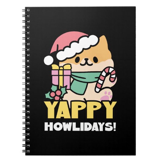 Schattigee Kersthond - Yappy Howholidays Notitieboek (Voorkant)