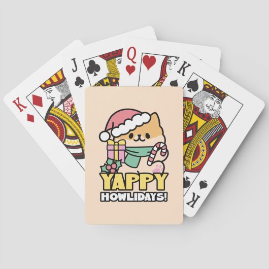 Schattigee Kersthond - Yappy Howholidays Pokerkaarten (Achterkant)