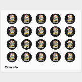 Schattigee Kersthond - Yappy Howholidays Ronde Sticker (Vel)