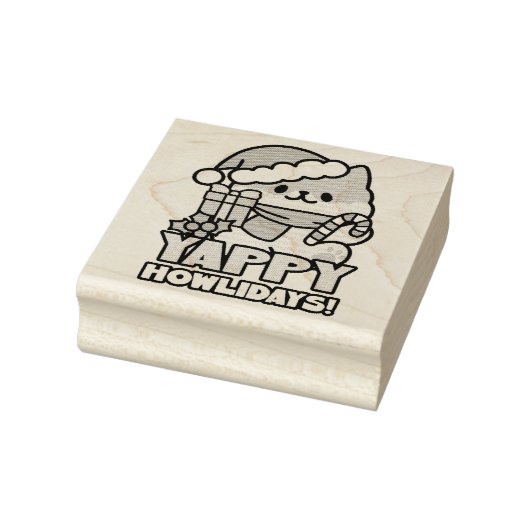 Schattigee Kersthond - Yappy Howholidays Rubberstempel (Stempel)