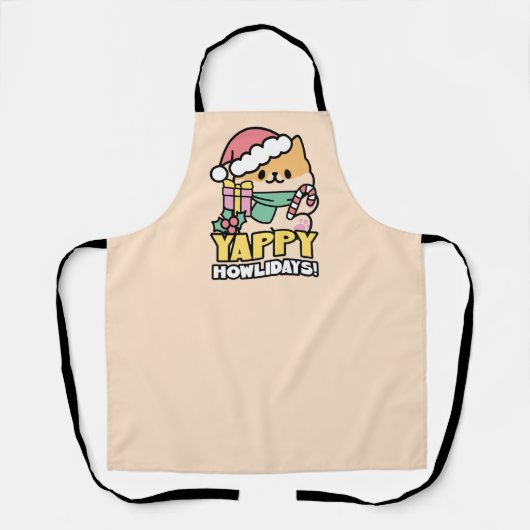 Schattigee Kersthond - Yappy Howholidays Schort (Voorkant)