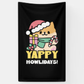 Schattigee Kersthond - Yappy Howholidays Spandoek (Verticaal)