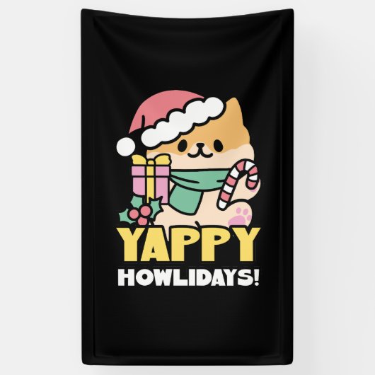 Schattigee Kersthond - Yappy Howholidays Spandoek (Verticaal)