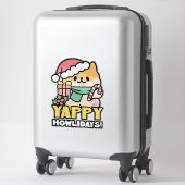 Schattigee Kersthond - Yappy Howholidays Sticker (Koffer)