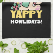 Schattigee Kersthond - Yappy Howholidays Theedoek (Gevouwen)