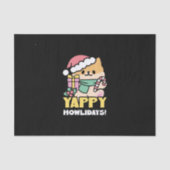 Schattigee Kersthond - Yappy Howholidays Tissuepapier (Voorkant)