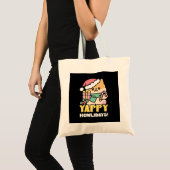 Schattigee Kersthond - Yappy Howholidays Tote Bag (Voorkant (product))